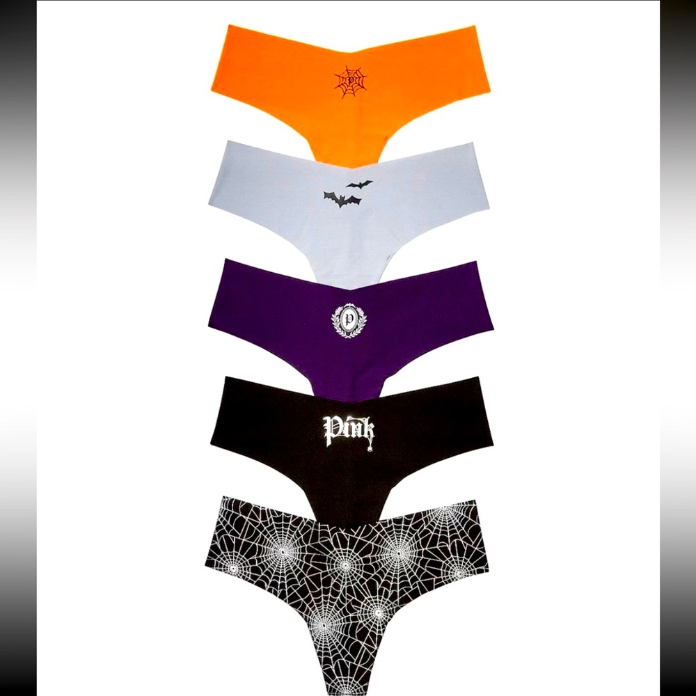 Victoria’s Secret PINK Halloween Seamless 5 Thong Pack - Picture 1 of 2